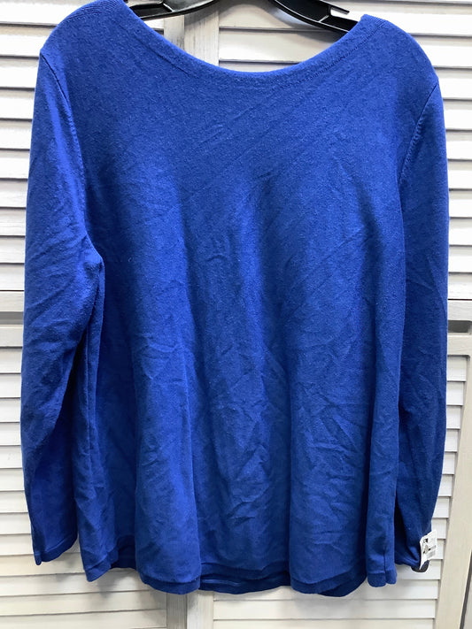 Blue Top Long Sleeve Basic Chicos, Size 3x