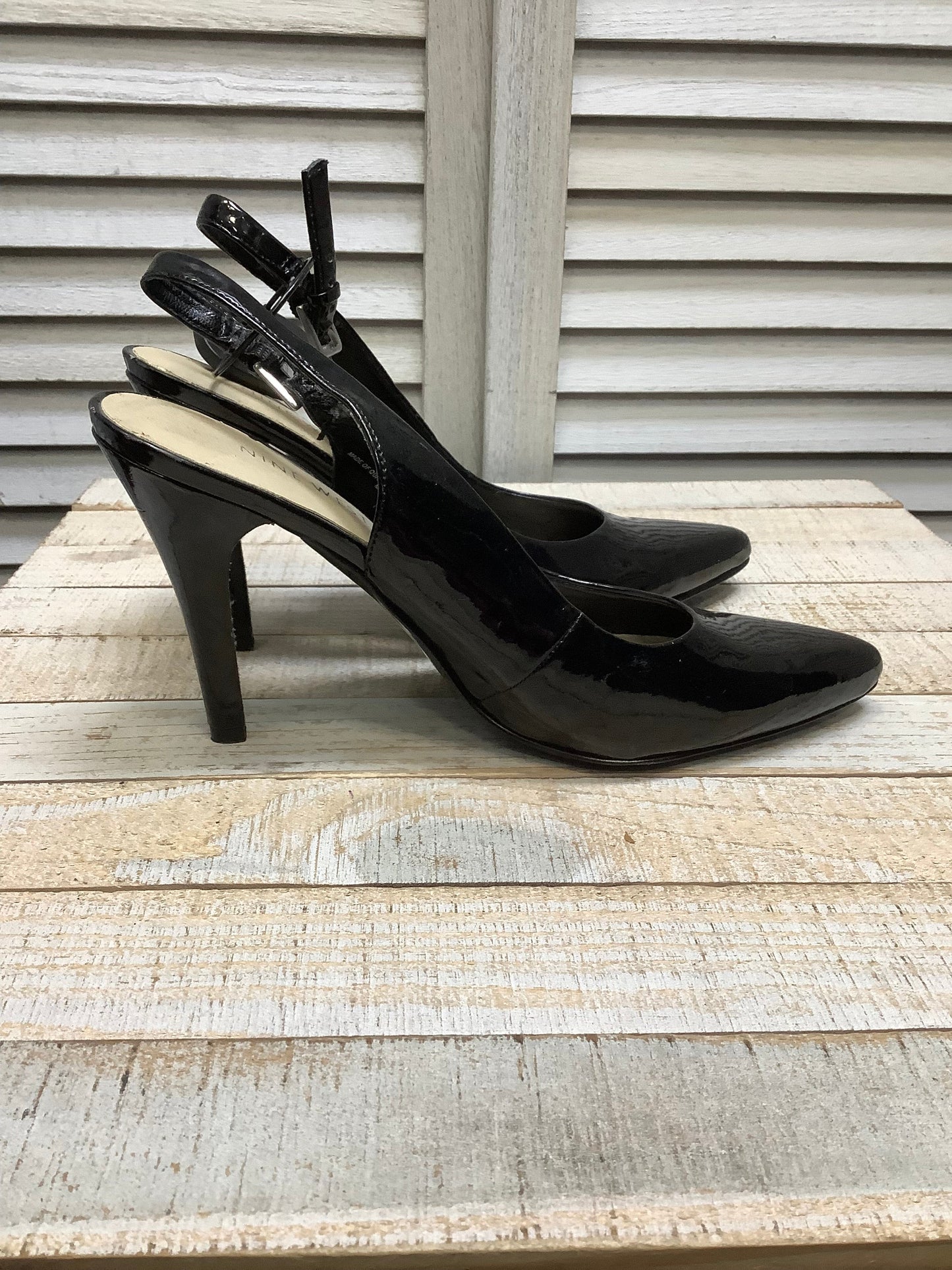 Black Shoes Heels Stiletto Nine West, Size 7.5