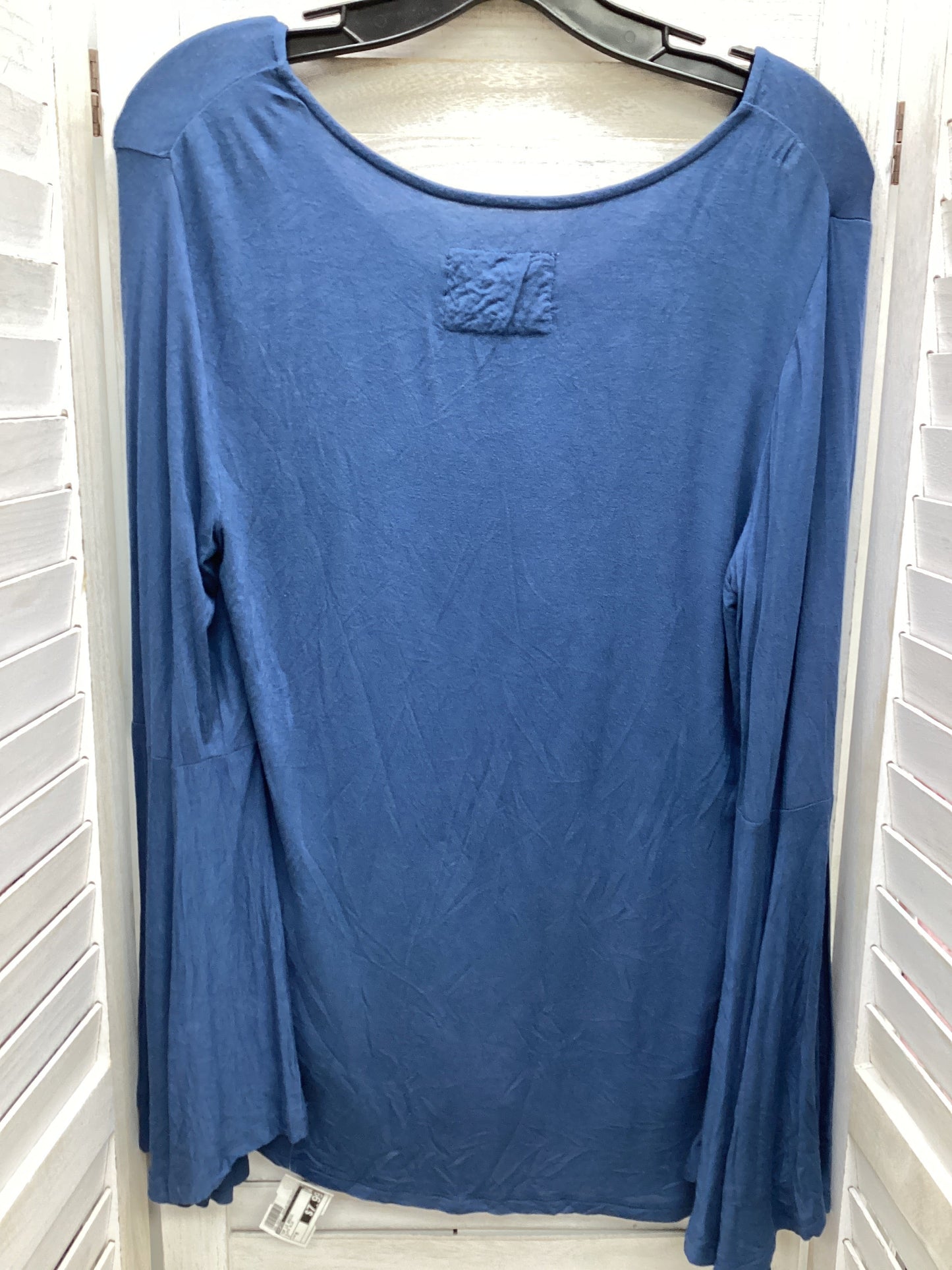 Slate Blue Top Long Sleeve Basic Cupio, Size M