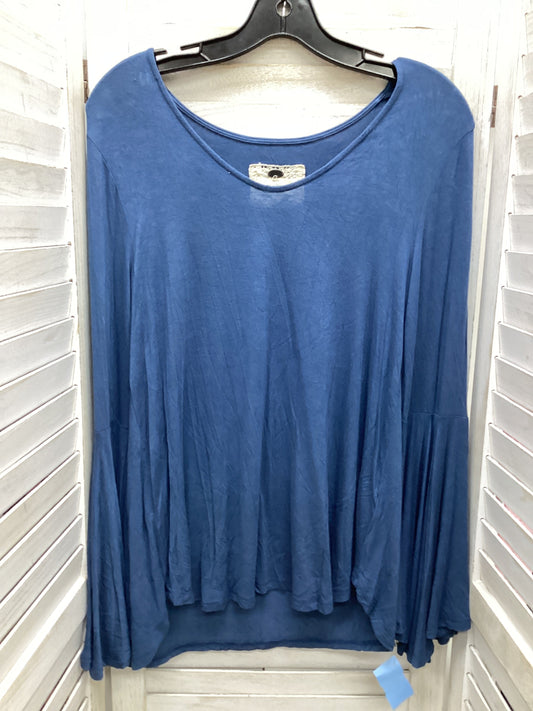 Slate Blue Top Long Sleeve Basic Cupio, Size M