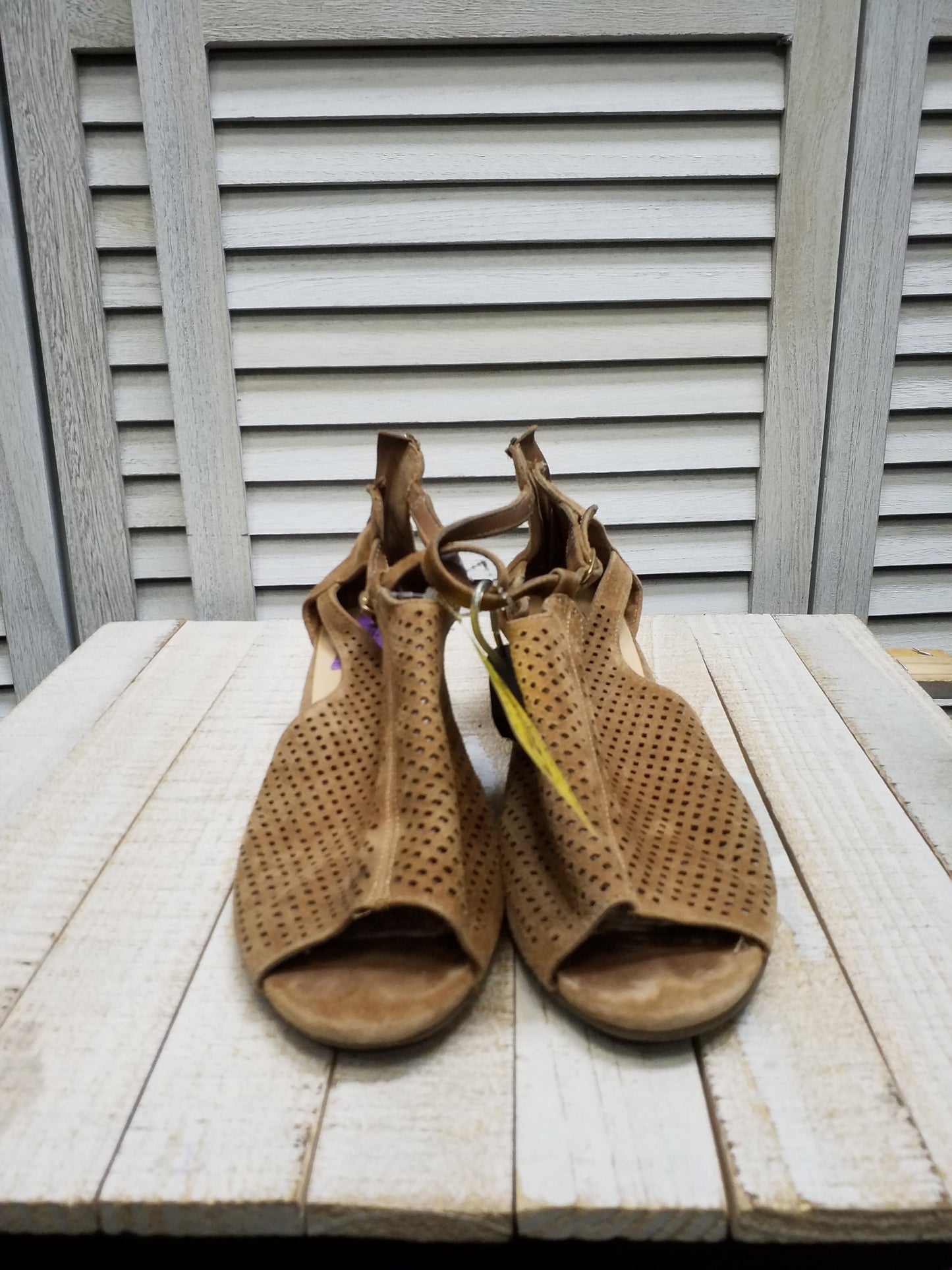 Brown Sandals Heels Block Clothes Mentor, Size 8