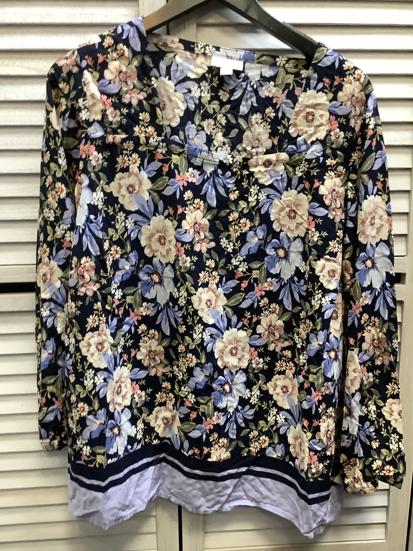 Top Long Sleeve By J. Jill In Floral Print, Size: Xl