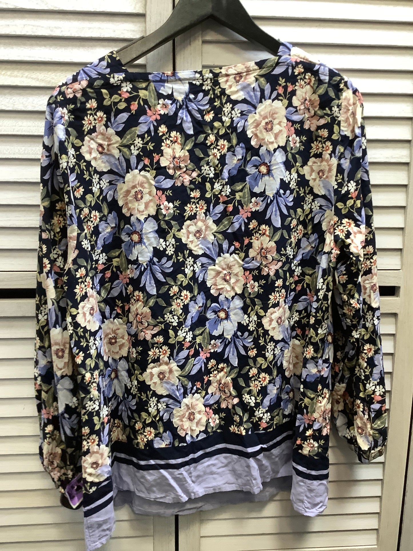 Top Long Sleeve By J. Jill In Floral Print, Size: Xl