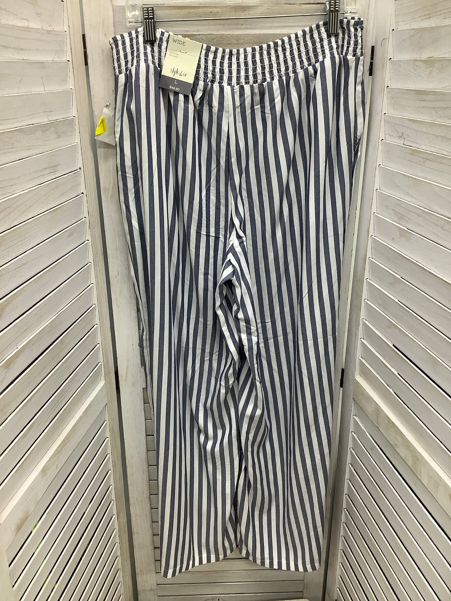 Pants Linen By Style And Company In Striped Pattern, Size: L