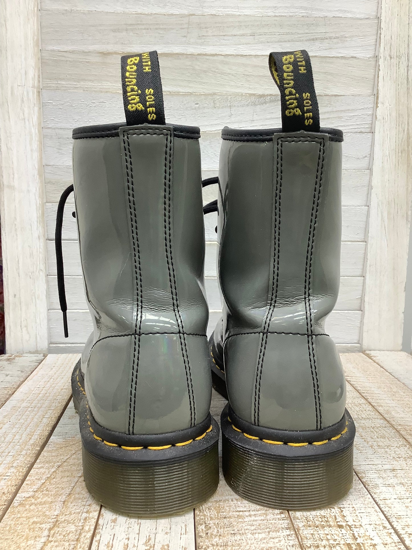 Grey Boots Combat Dr Martens, Size 10