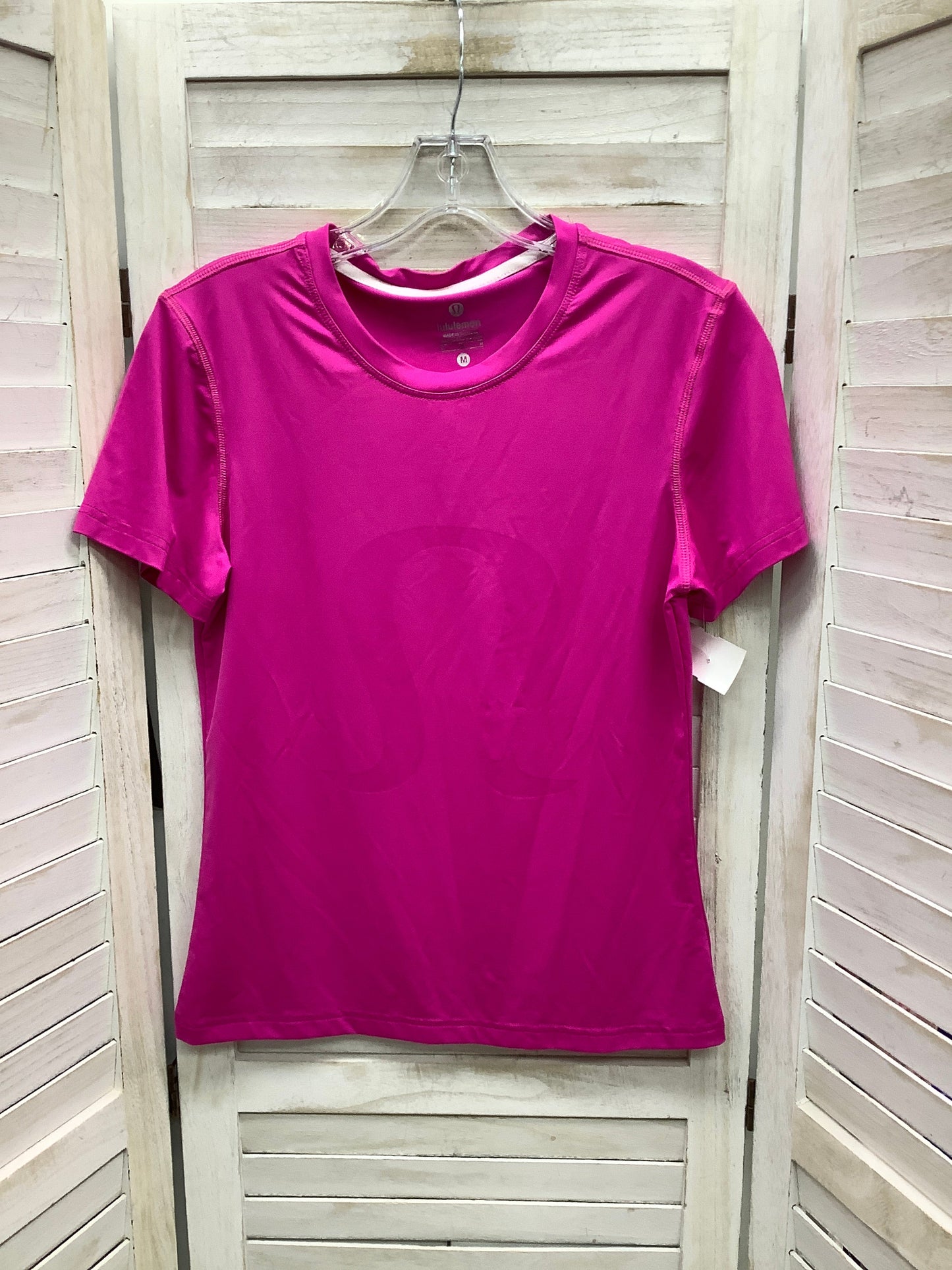 Pink Athletic Top Short Sleeve Lululemon, Size M