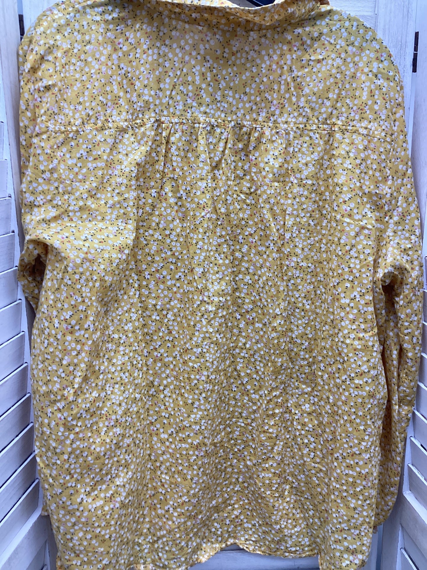 Yellow Top Long Sleeve Loft, Size Xl