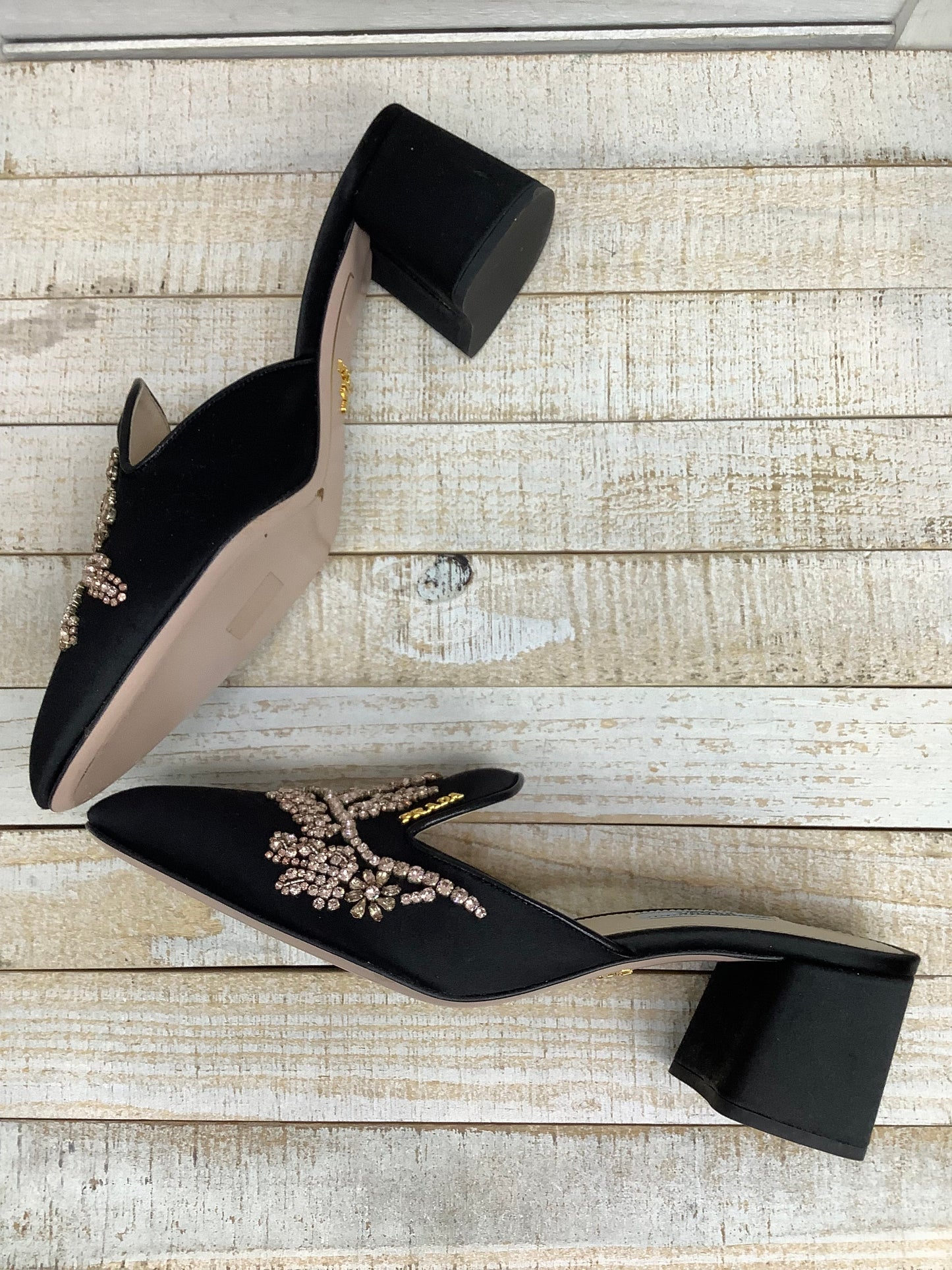 Black Sandals Luxury Designer Prada, Size 10.5