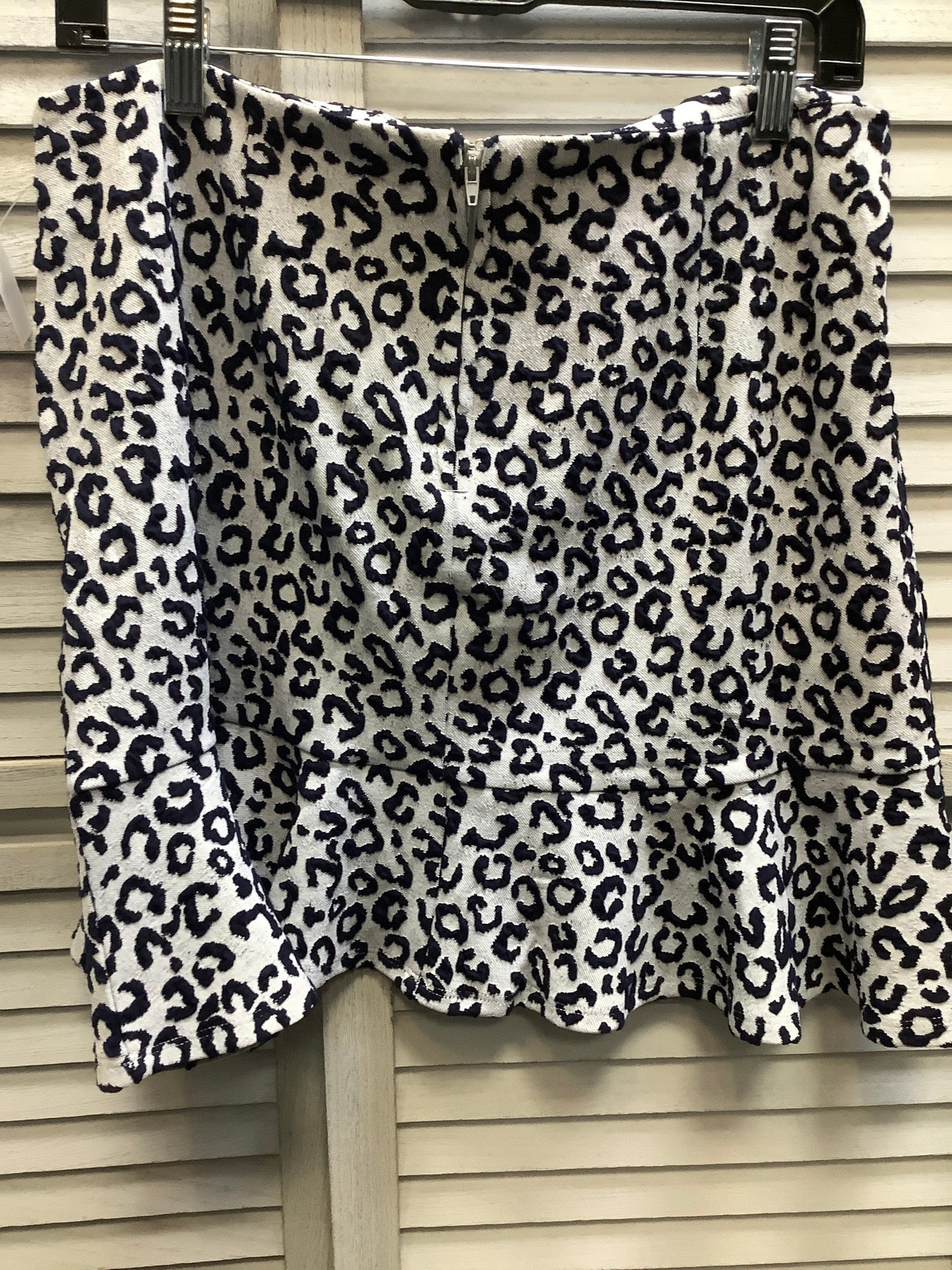 Leopard Print Skirt Midi Blue Rain, Size L