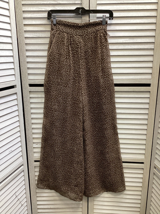 Pants Wide Leg By H&m In Brown & Cream, Size: 2