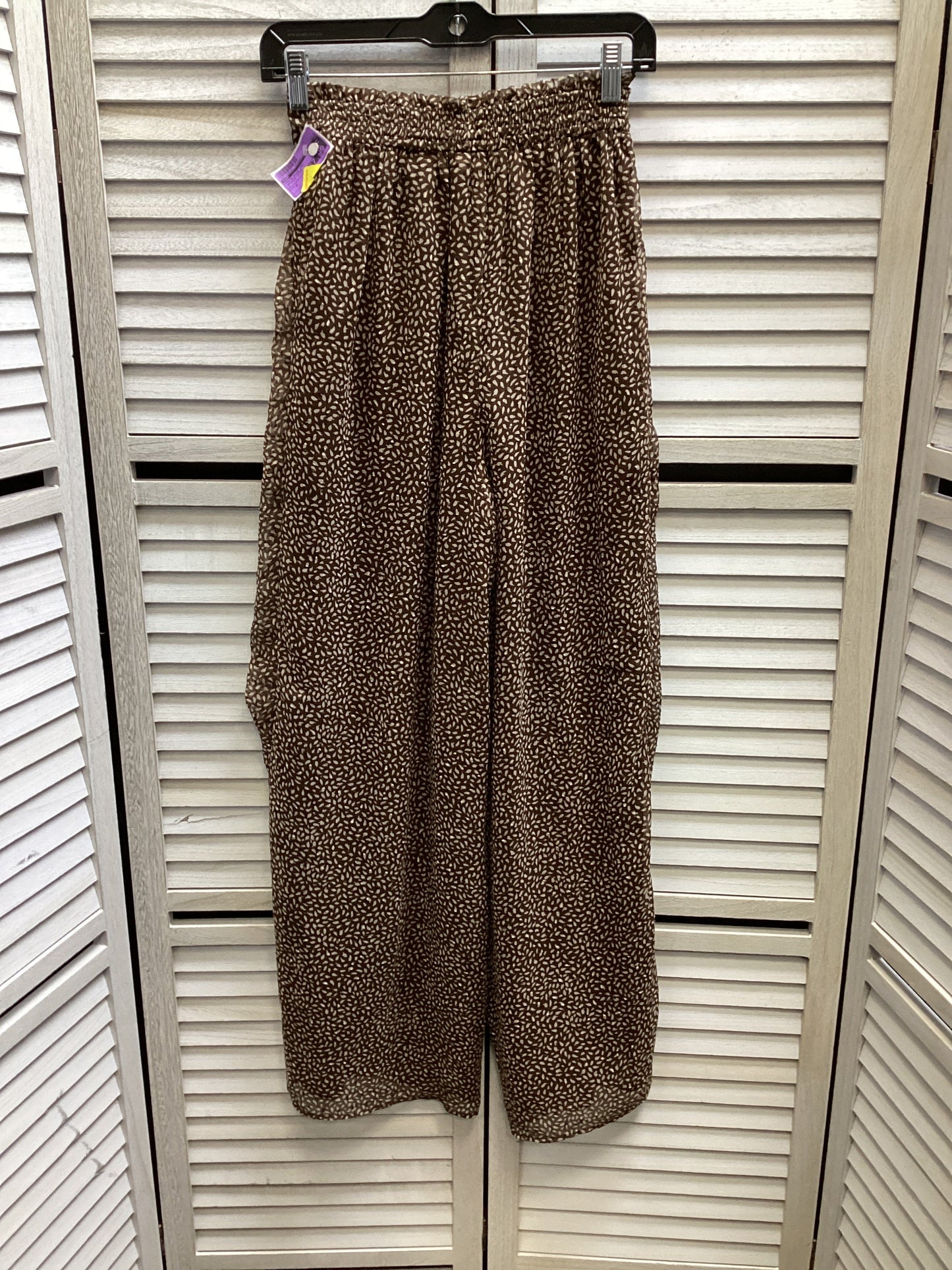 Pants Wide Leg By H&m In Brown & Cream, Size: 2