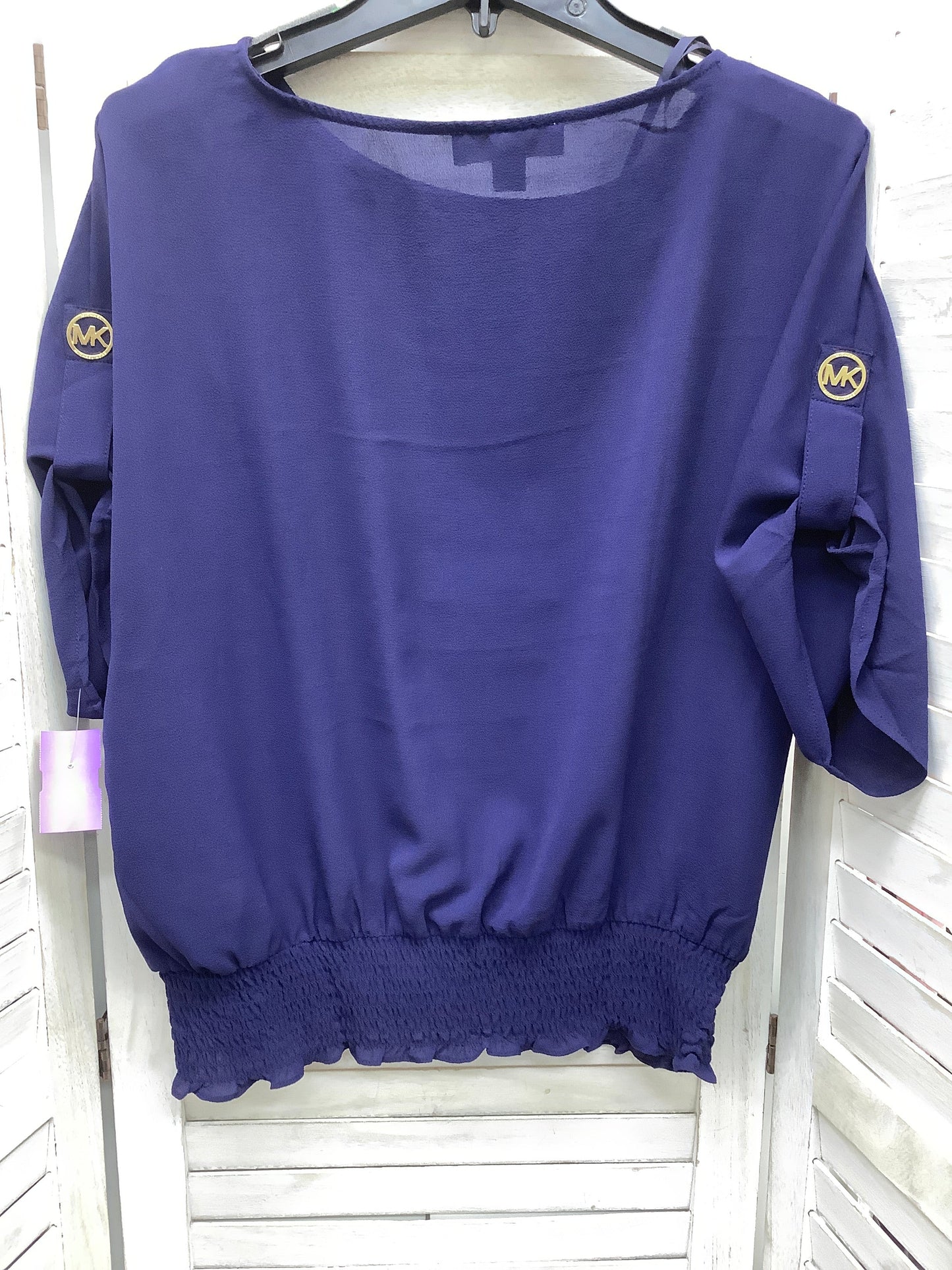 Navy Top 3/4 Sleeve Michael By Michael Kors, Size L