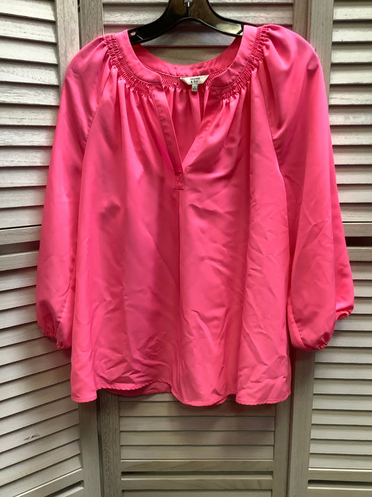Pink Top Long Sleeve Basic Crown And Ivy, Size L