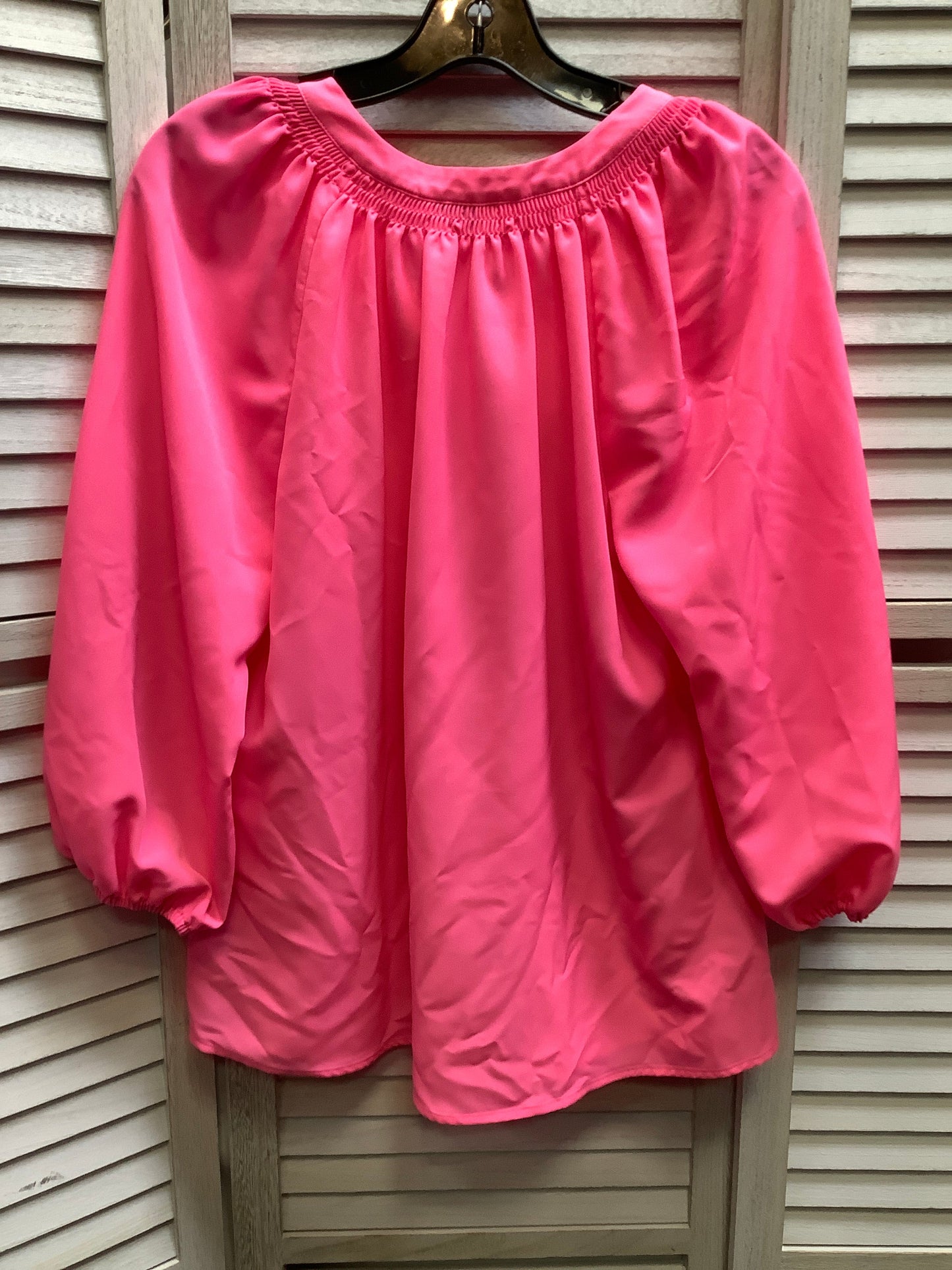 Pink Top Long Sleeve Basic Crown And Ivy, Size L