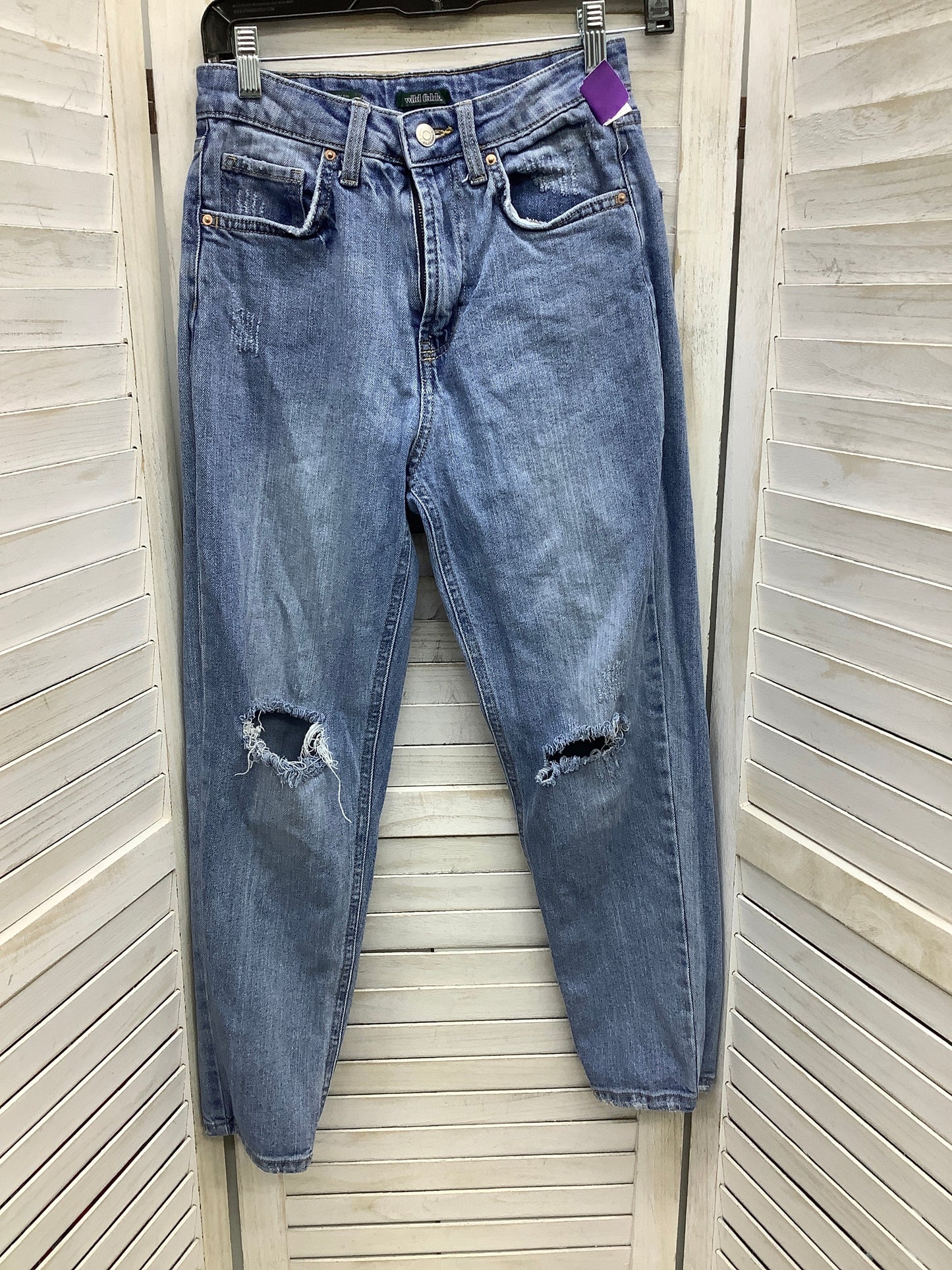 Blue Denim Jeans Straight Wild Fable, Size 2