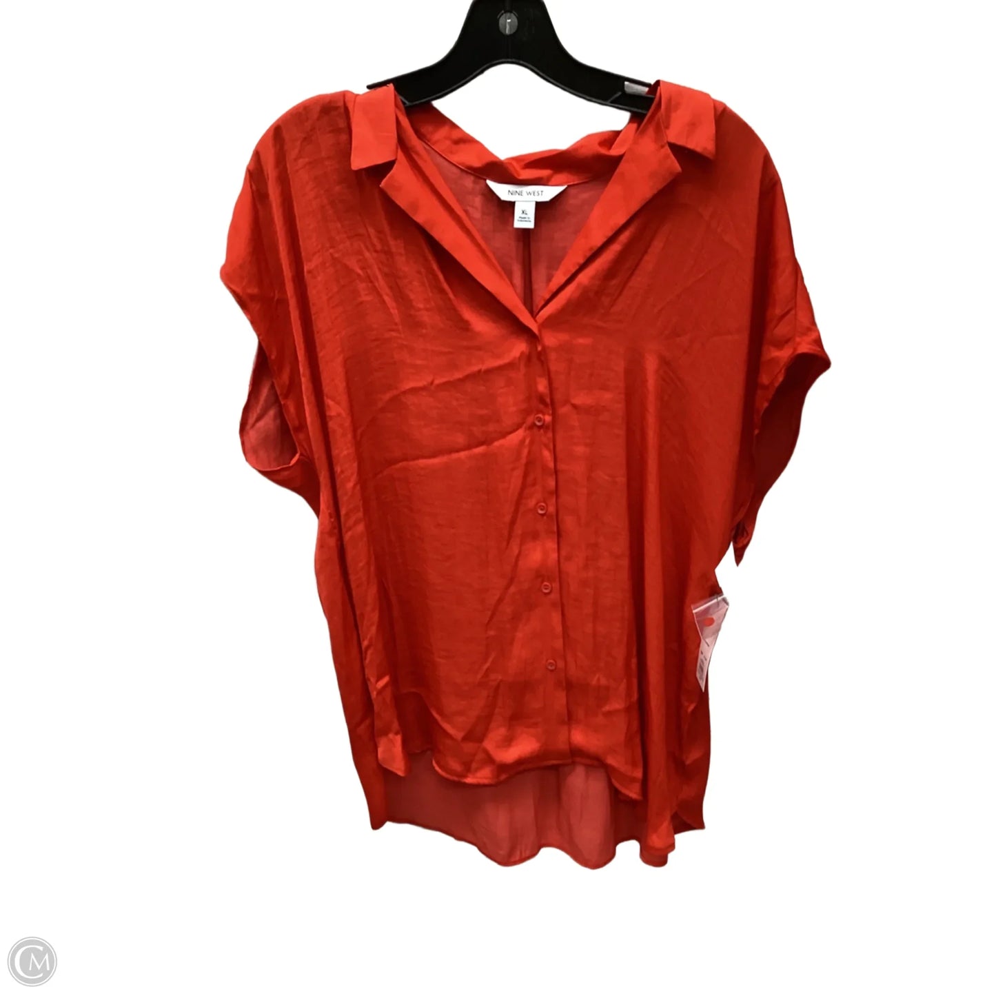 Top Short Sleeve Basic By Nine West In Red, Size: Xl