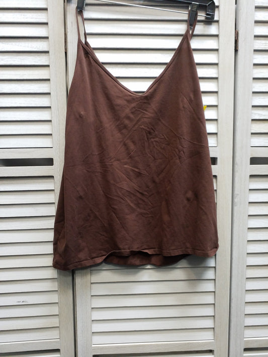 Brown Top Sleeveless Basic Loft, Size Xl