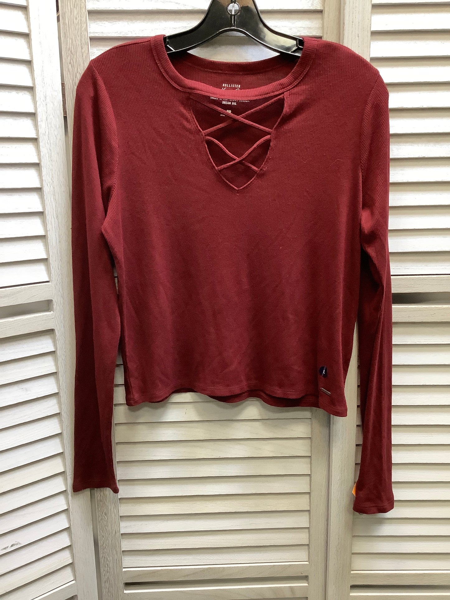 Red Top Long Sleeve Basic Hollister, Size L