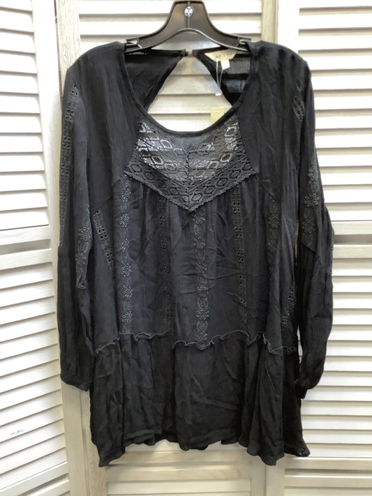 Black Tunic Long Sleeve Adiva, Size L