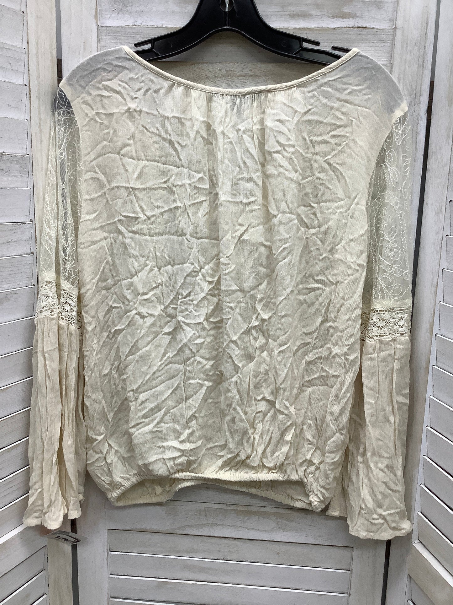 Cream Blouse Long Sleeve American Eagle, Size L