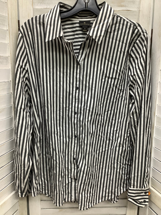 Striped Pattern Top Long Sleeve Basic Worthington, Size L