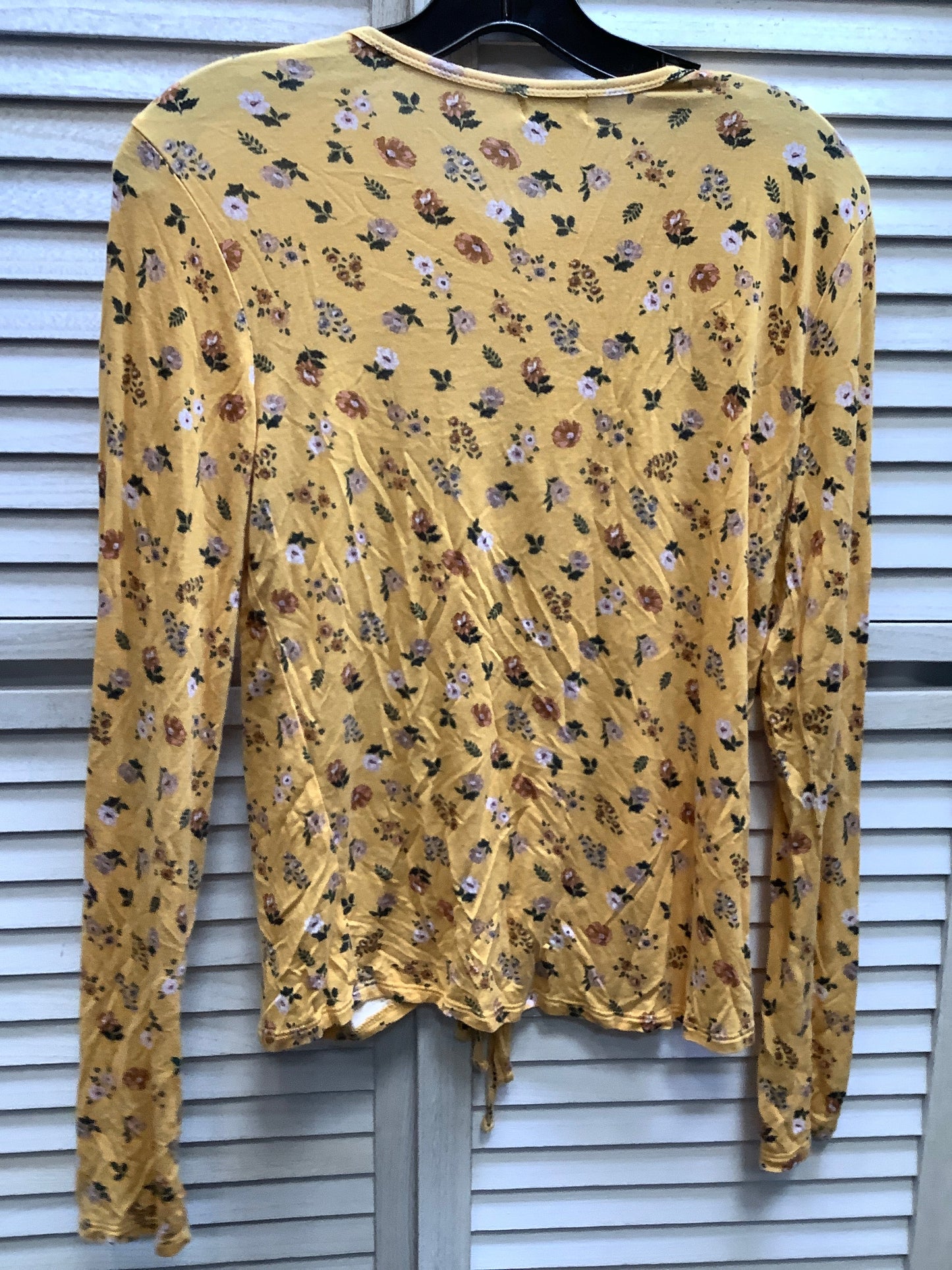 Floral Print Top Long Sleeve Basic Love Fire, Size S