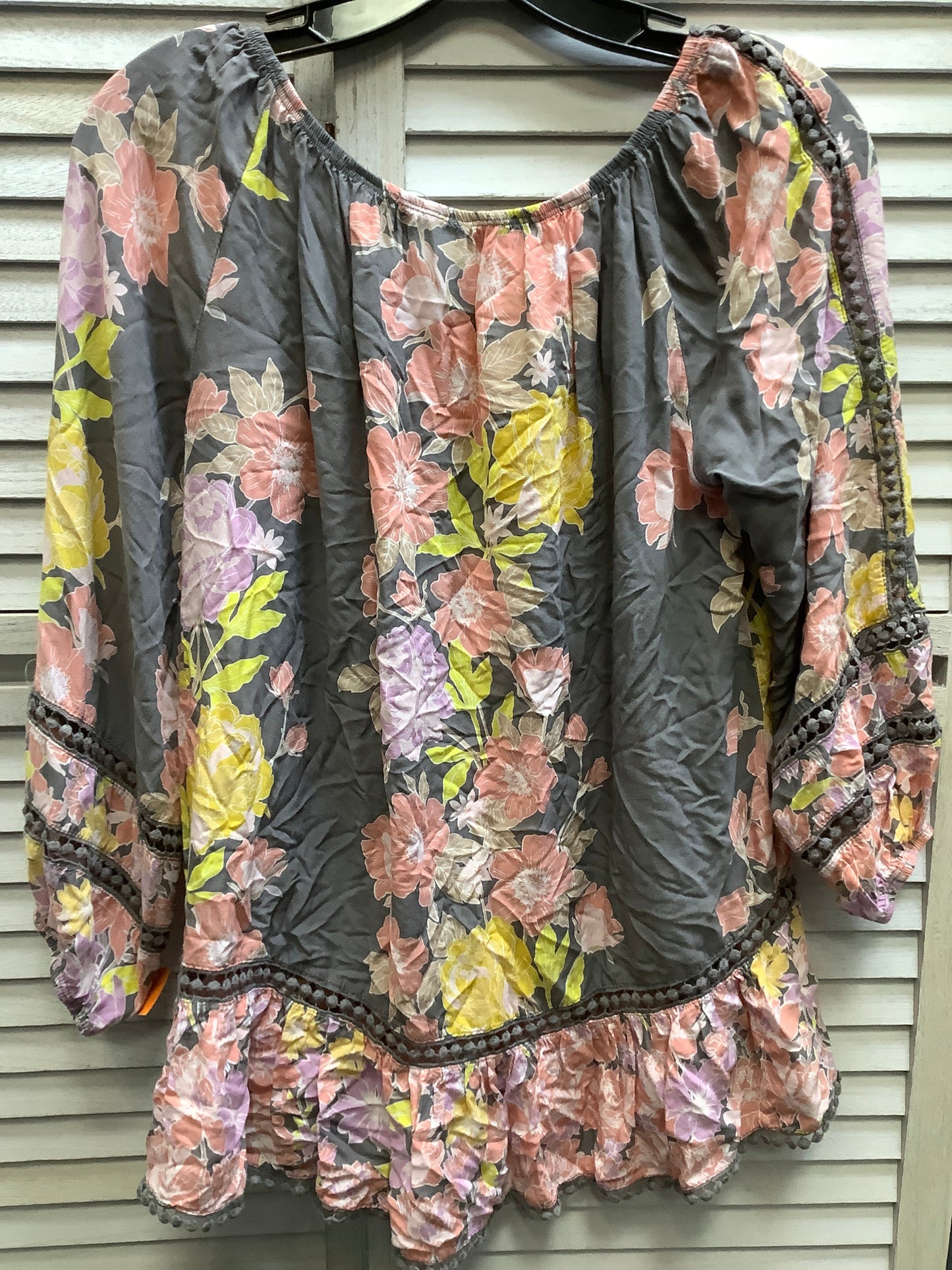 Floral Print Blouse Long Sleeve Fever, Size S