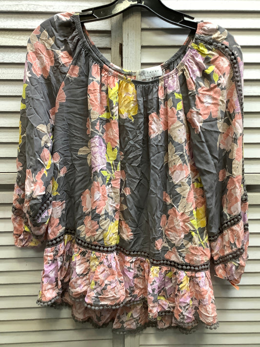 Floral Print Blouse Long Sleeve Fever, Size S