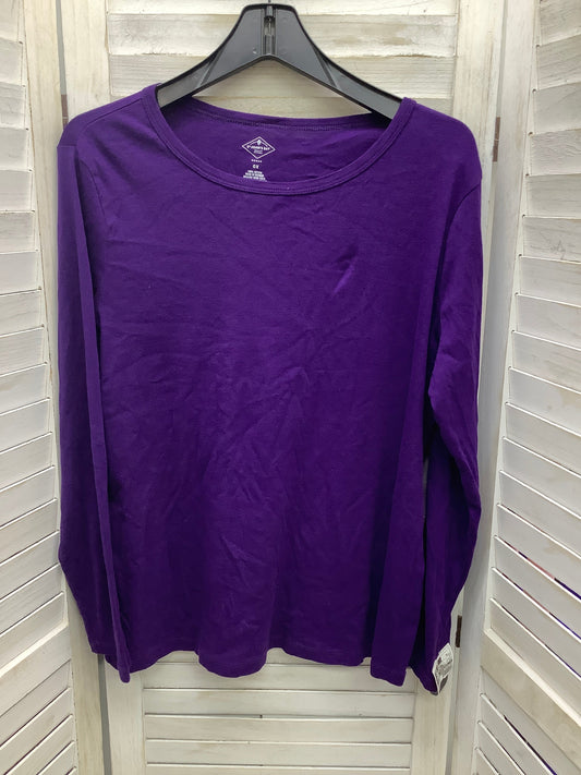 Purple Top Long Sleeve Basic St Johns Bay, Size Xl