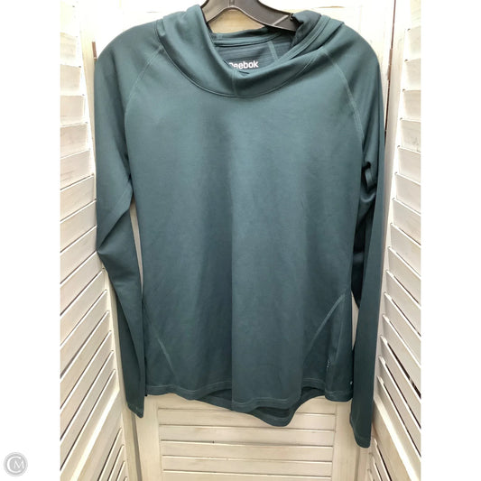 Athletic Top Long Sleeve Hoodie By Reebok In Green, Size: M