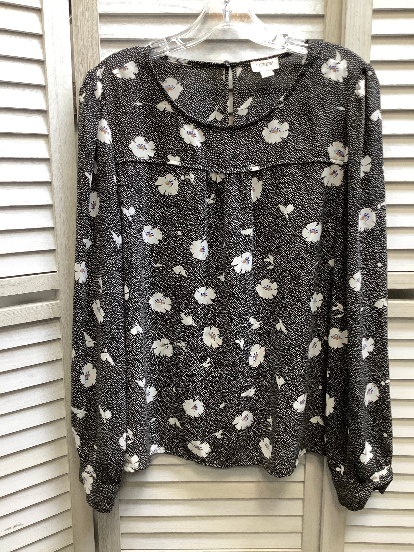 Floral Print Top Long Sleeve Basic J. Crew, Size L