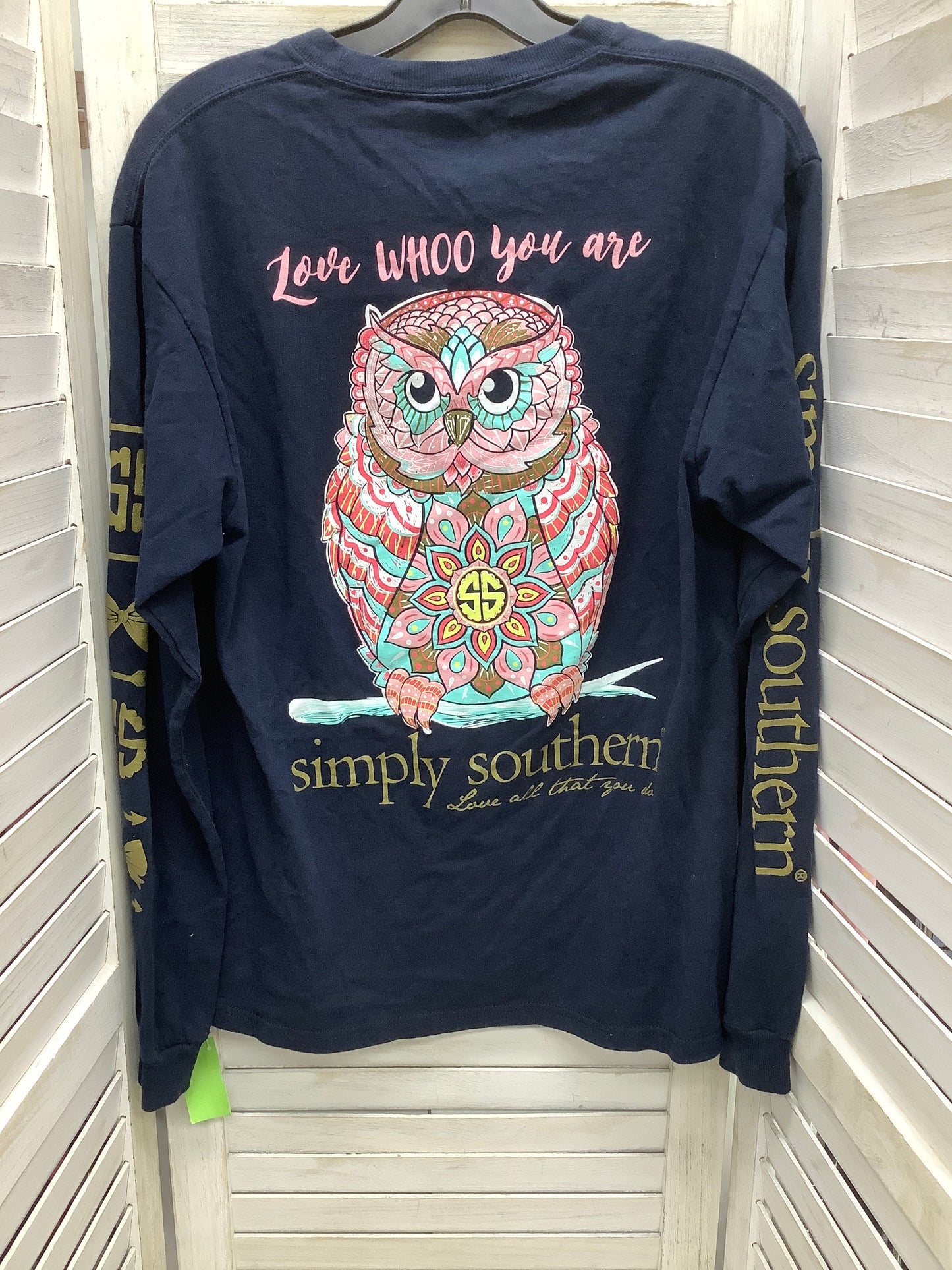 Multi-colored Top Long Sleeve Basic Simply Southern, Size M