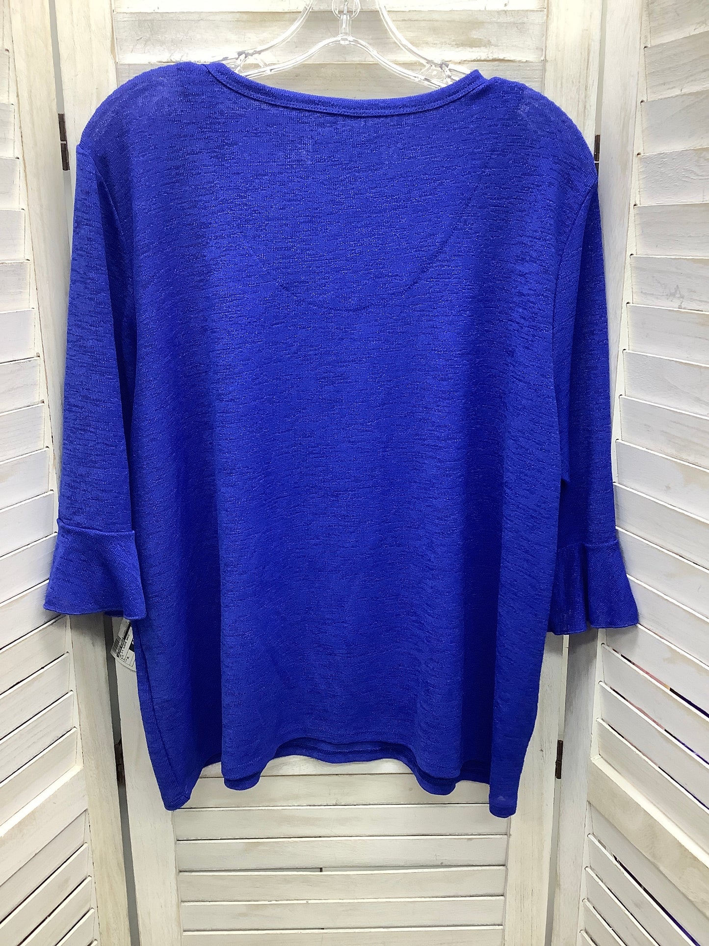Blue Top 3/4 Sleeve Basic Alfred Dunner, Size Xl