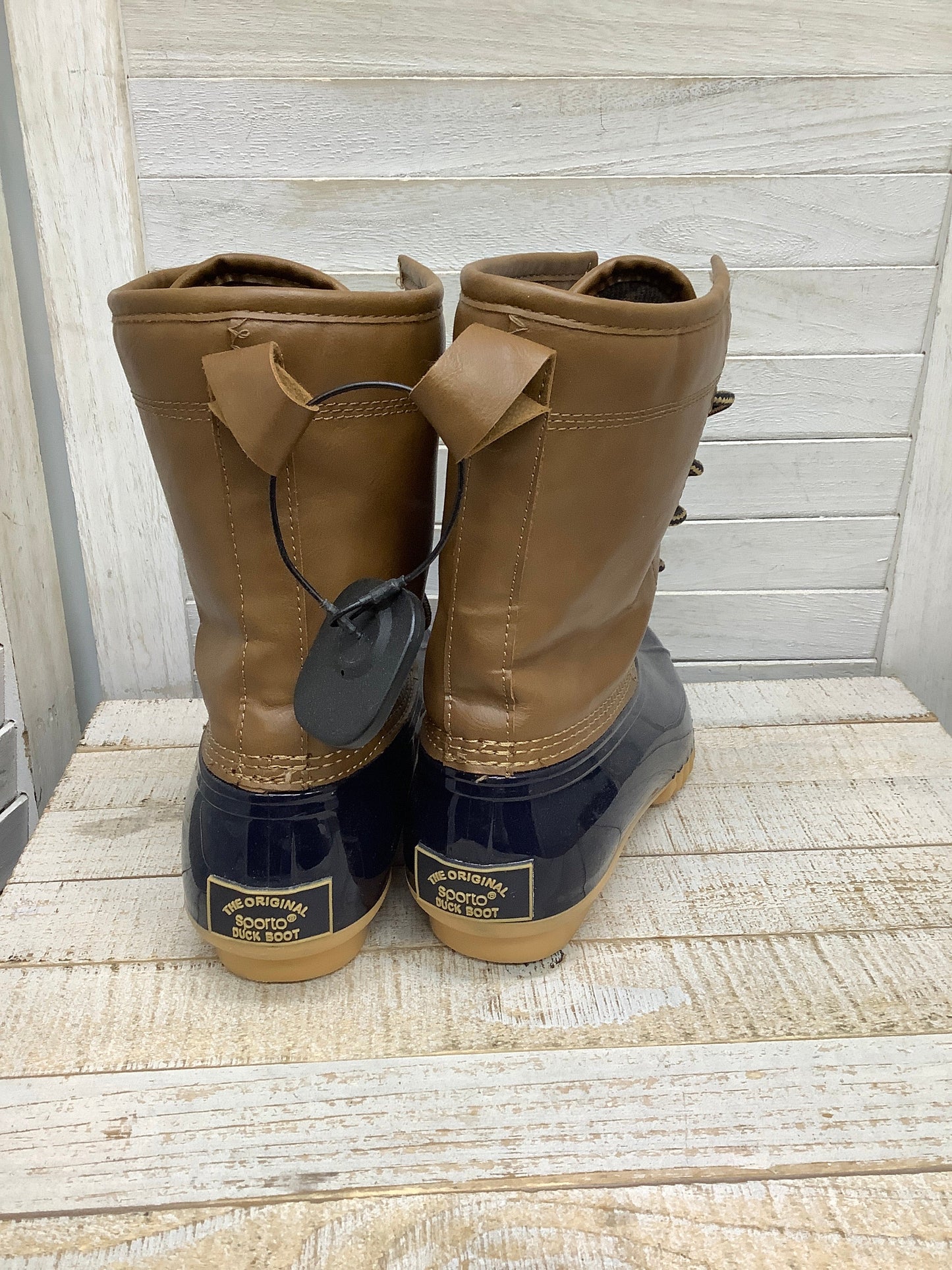 Blue & Brown Boots Ankle Flats Sporto, Size 7.5