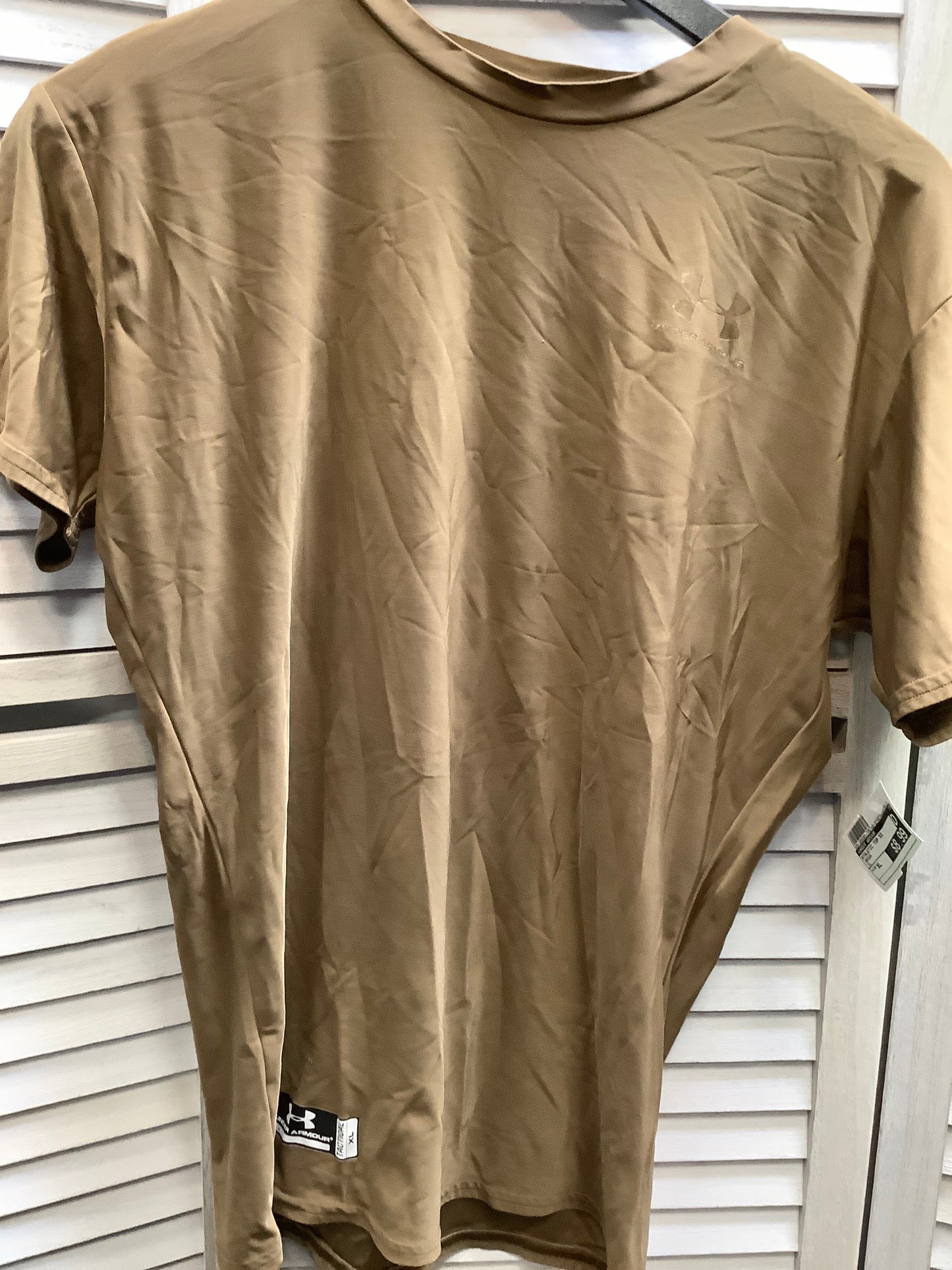 Brown Athletic Top Short Sleeve Under Armour, Size Xl