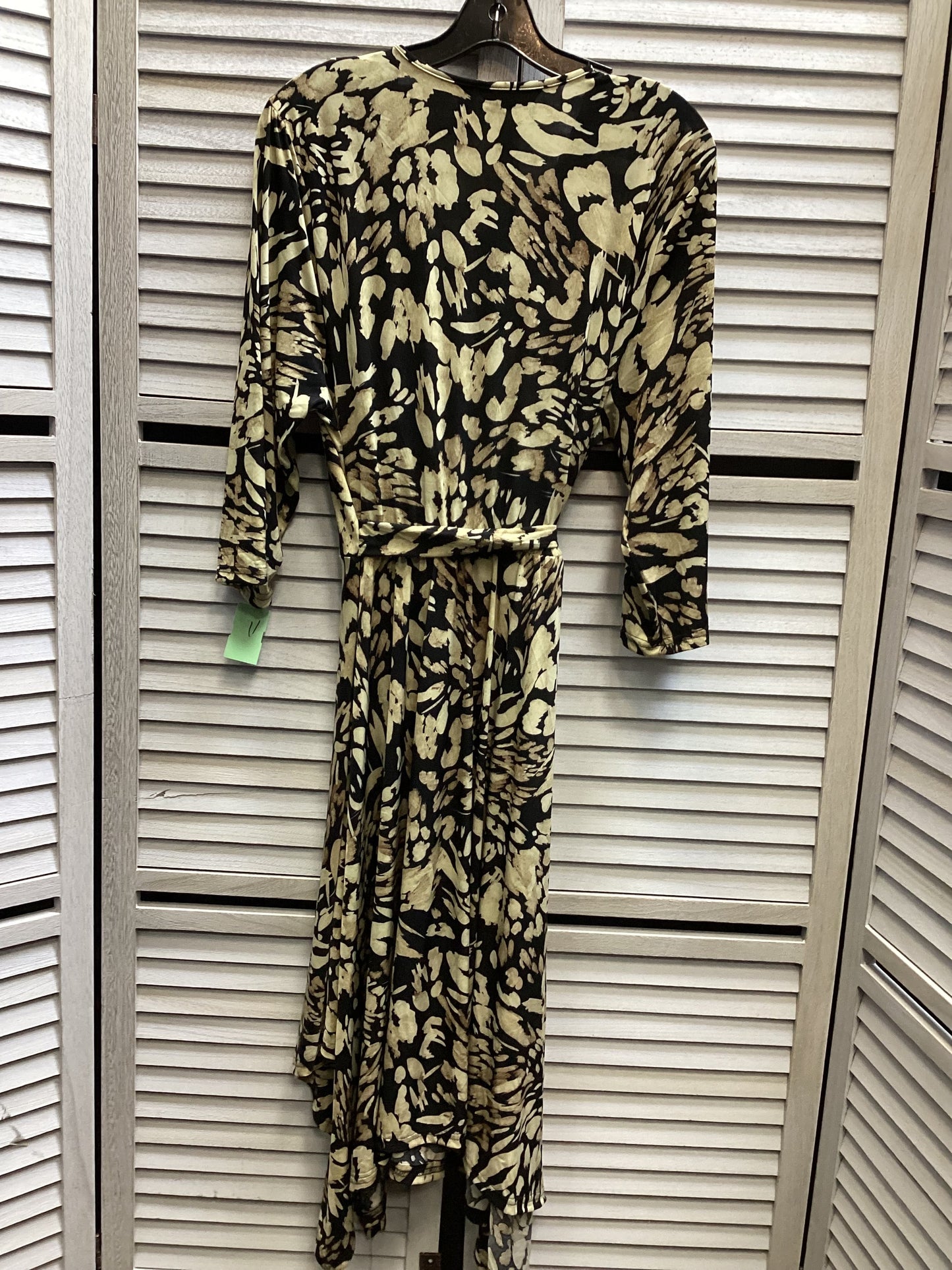 Dress Casual Midi By Mlle Gabrielle In Black & Cream, Size: 2x