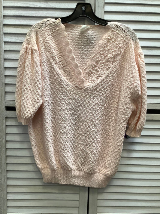 Sweater Short Sleeve By Clothes Mentor In Pink, Size: Xl