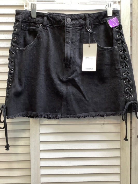 Black Denim Skirt Midi Forever 21, Size 6