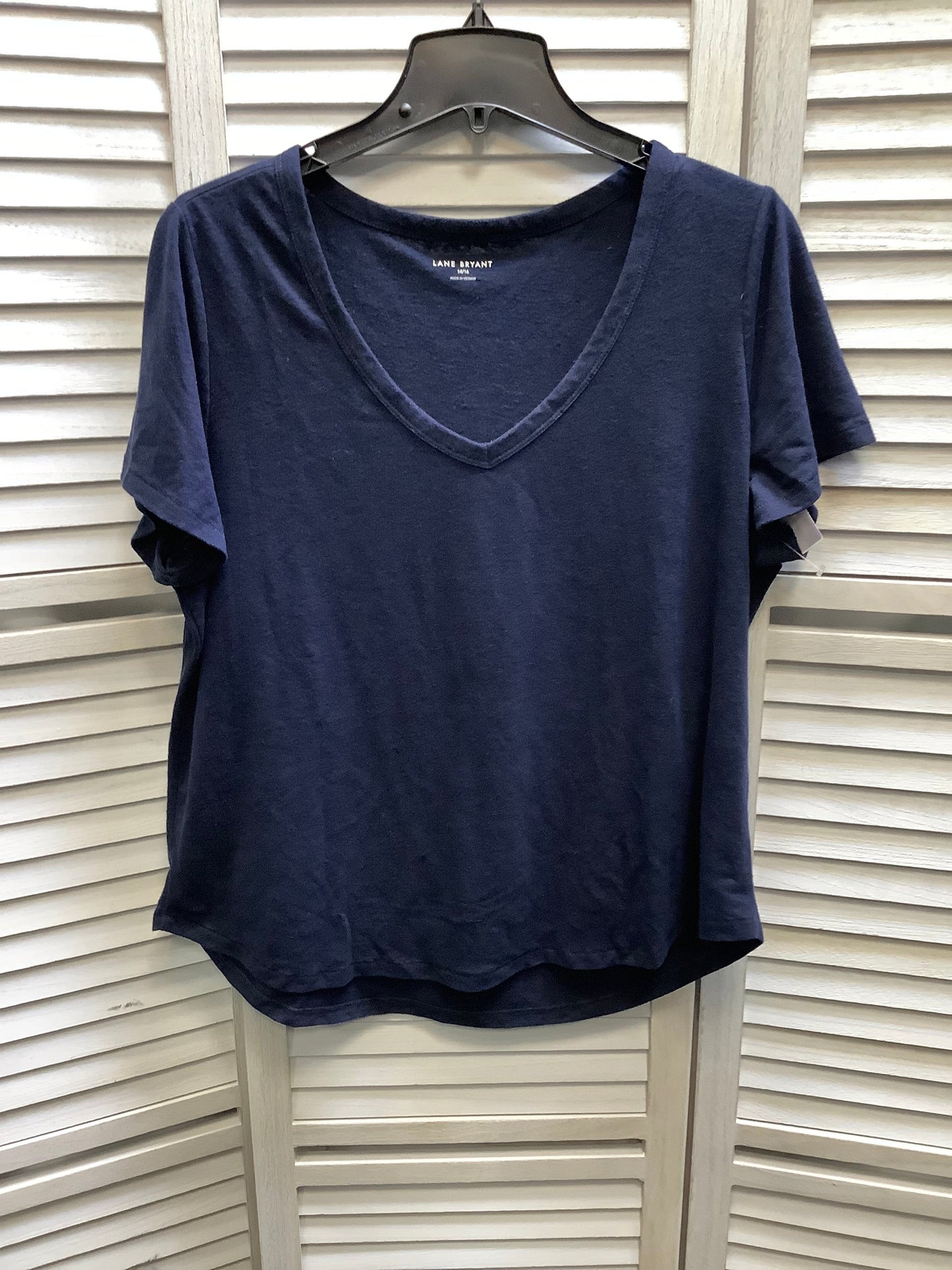 Navy Top Short Sleeve Basic Lane Bryant, Size Xl