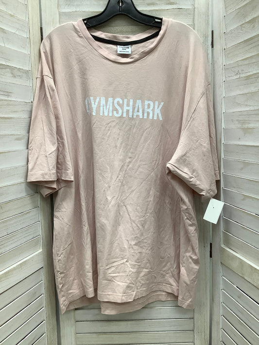 Pink Athletic Top Short Sleeve Gym Shark, Size Xxxl