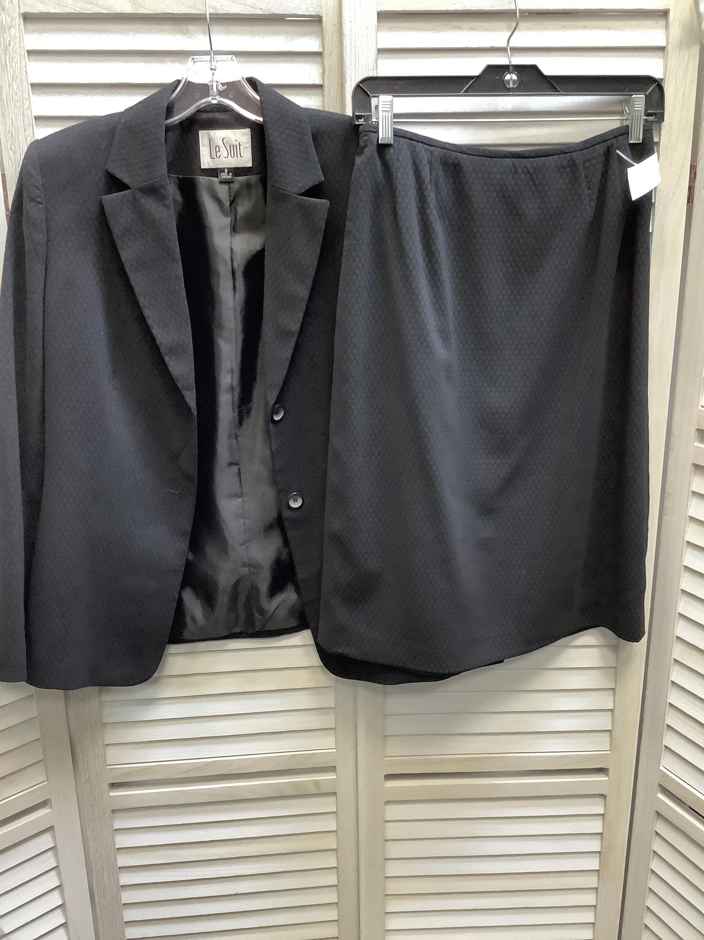 Black Skirt Set 2pc Le Suit, Size 8