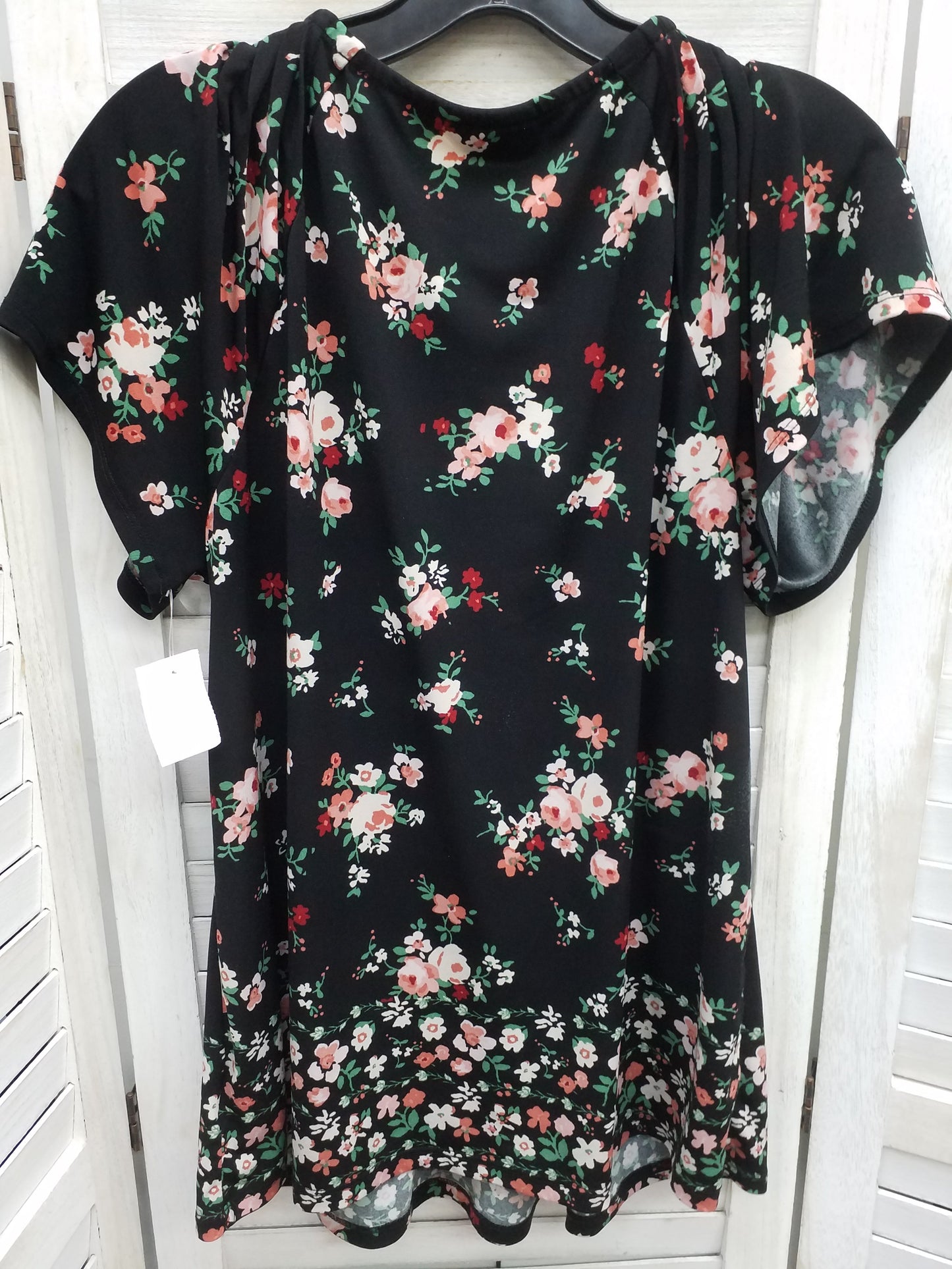 Floral Print Top Short Sleeve Basic Style And Company, Size L