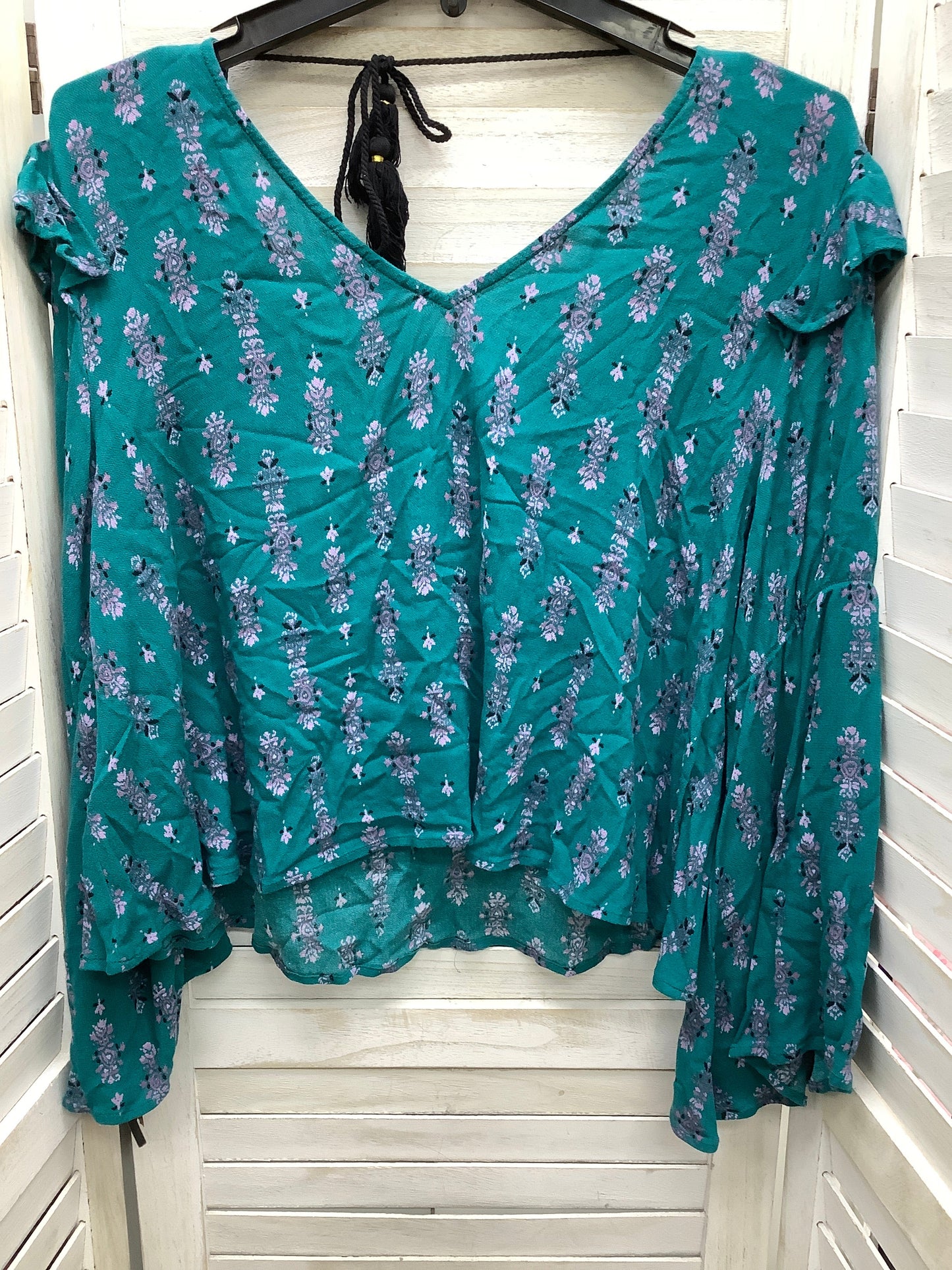 Turquoise Top Long Sleeve Bp, Size M