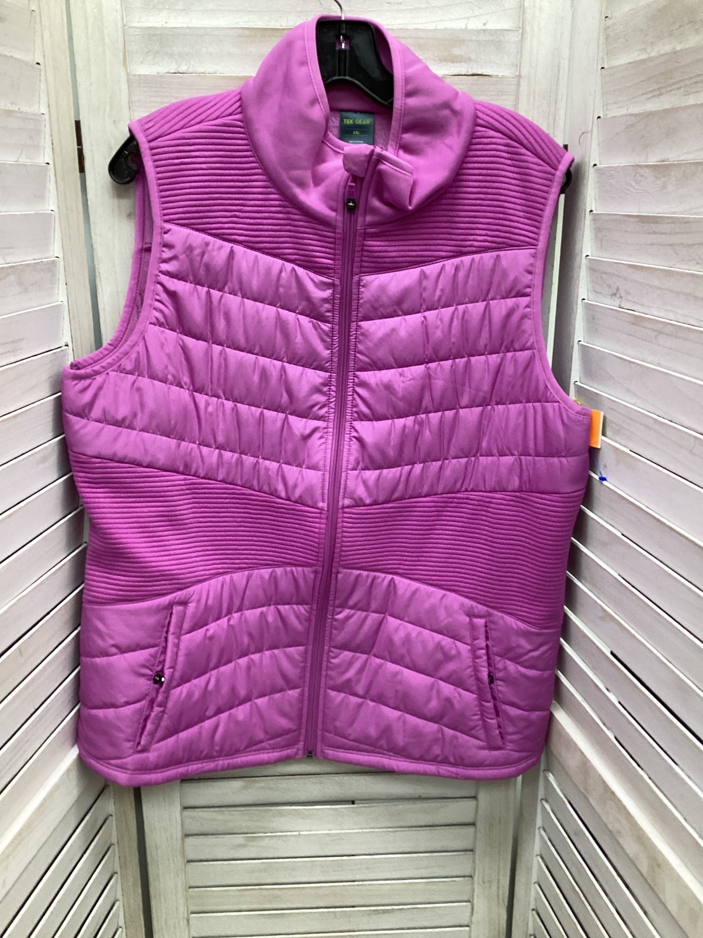 Vest Puffer & Quilted By Tek Gear In Pink, Size: 2x