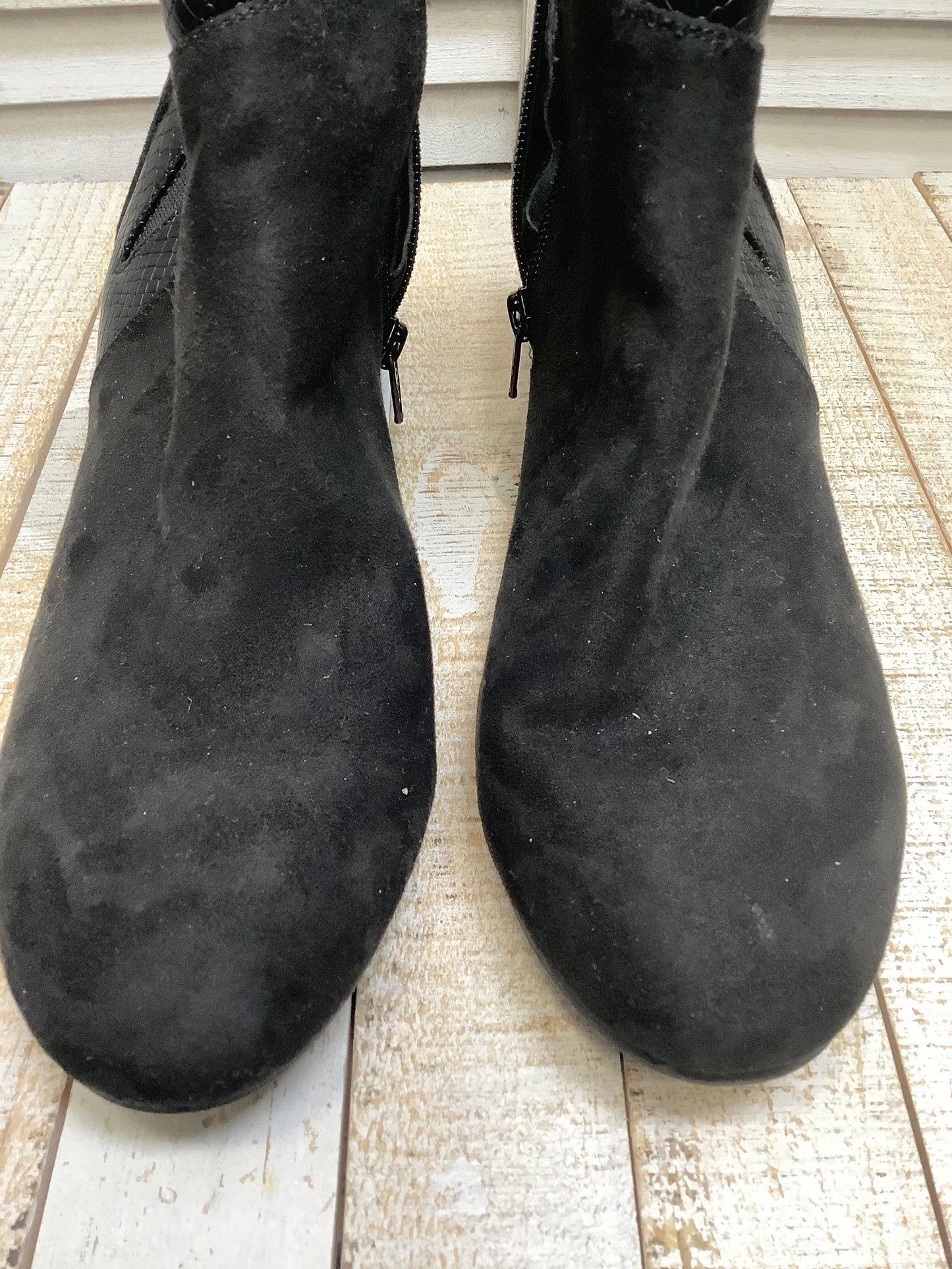 Black Boots Ankle Heels Croft And Barrow, Size 7