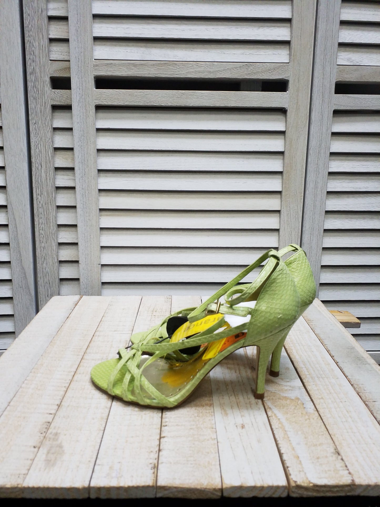 Green Sandals Heels Stiletto Bcbg, Size 6.5