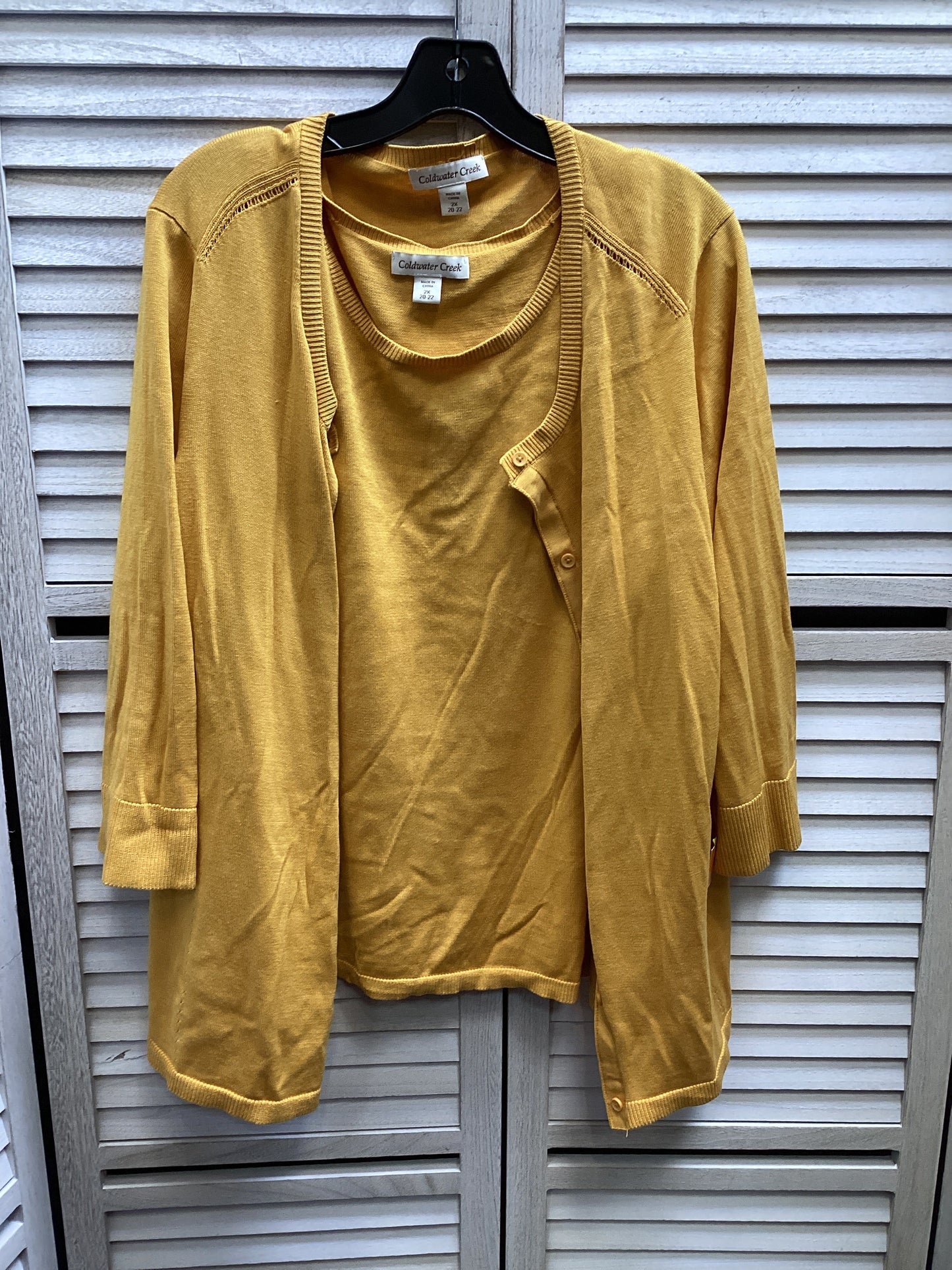 Sweater 2pc By Coldwater Creek In Yellow, Size: 2x