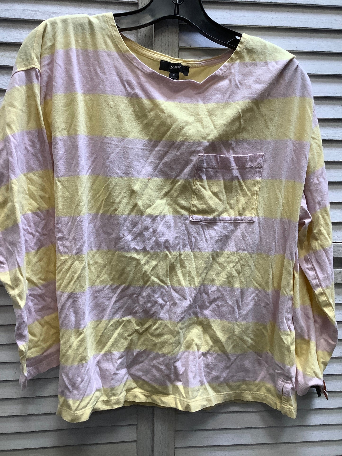 Pink & Yellow Top Long Sleeve J. Crew, Size M