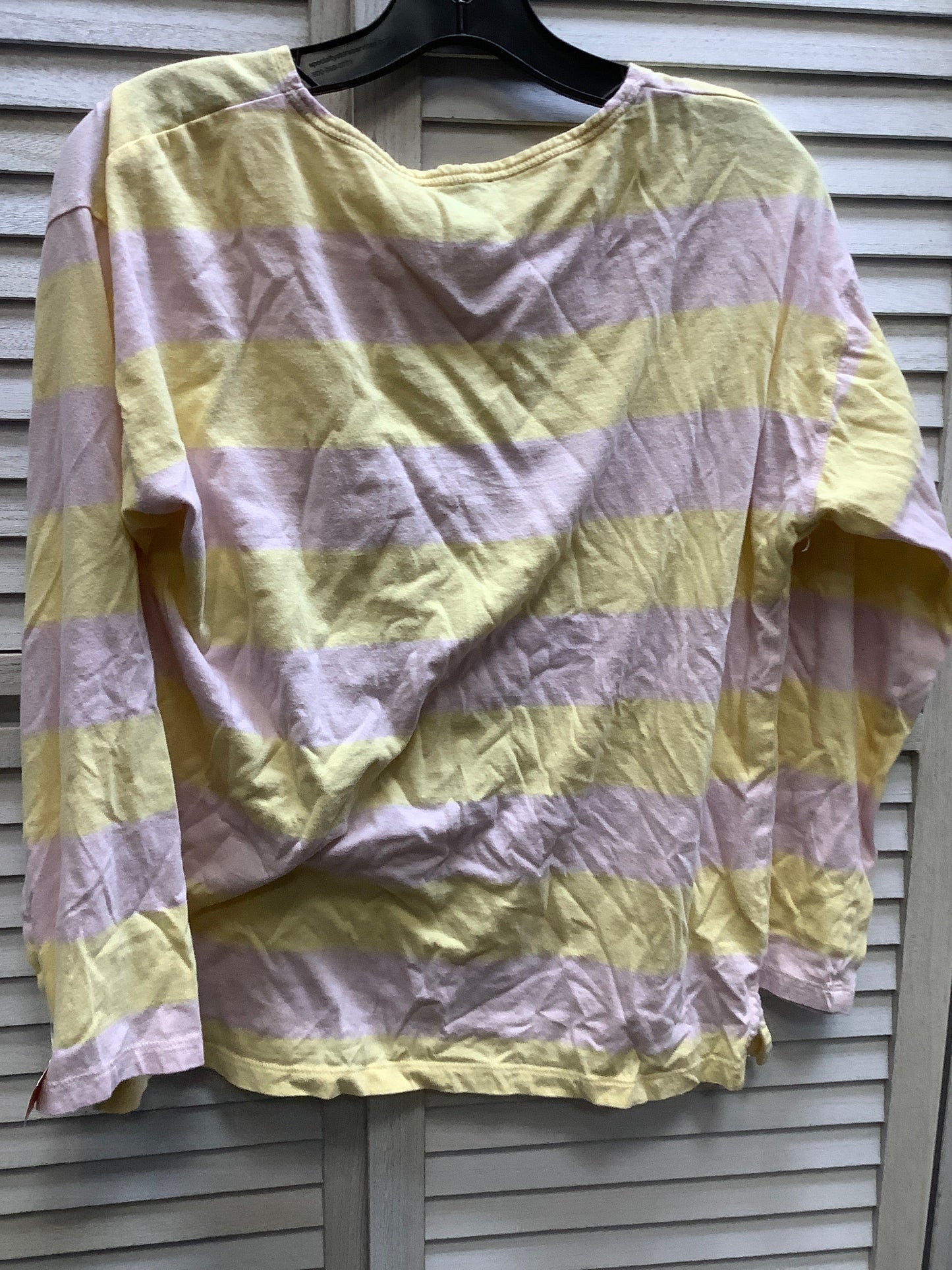 Pink & Yellow Top Long Sleeve J. Crew, Size M