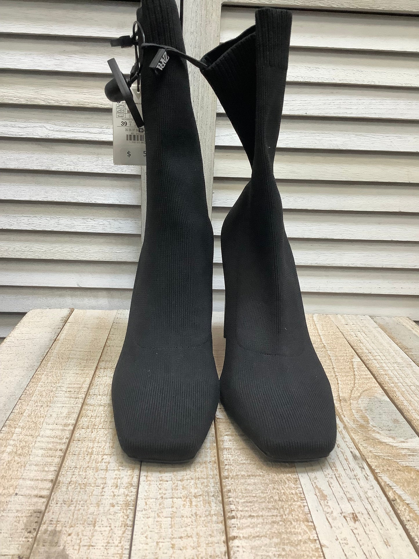 Boots Ankle Heels By Zara In Black, Size: 8.5